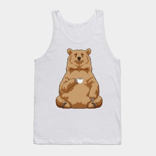 Bear with Cup of Coffee Tank Top